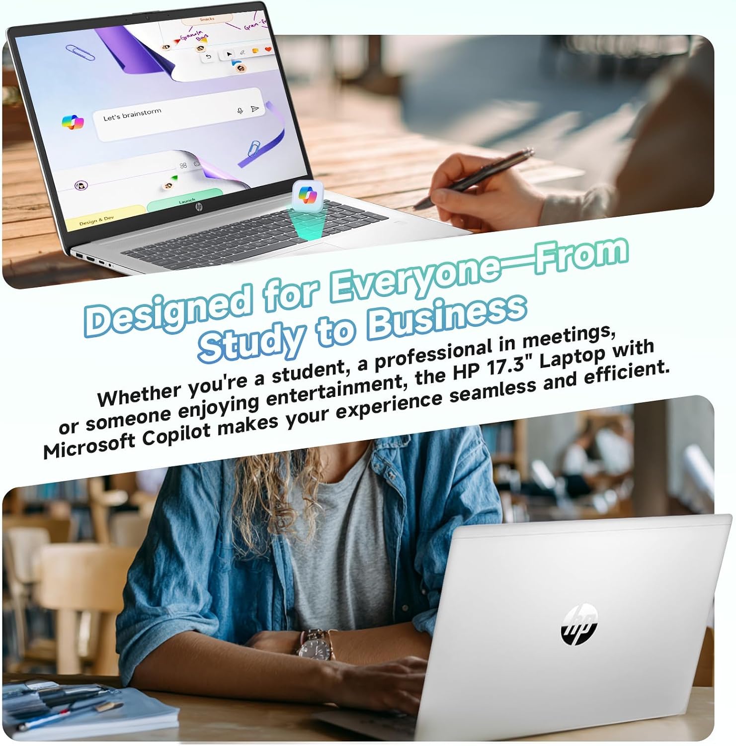 HP 2026 17.3' Laptop, Intel 8-Core i3-N305, 16GB RAM, 512GB SSD, FHD Display, Windows 11 Pro, Numeric Keyboard, WiFi 6 & BT, Webcam, Up to 9.5H Battery Life, for Students & Business, w/Accessories