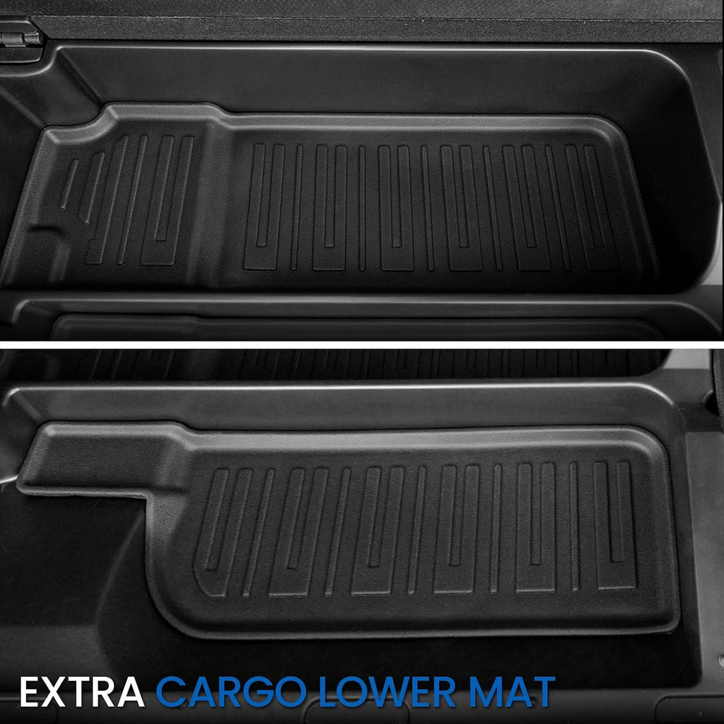 Floor Mats Cargo Mat Set for 2018-2024 Ford Expedition Max 8 Seats Bench Seat, Extra Sub-Trunk Mat and Door Sill Guards, All Weather TPE Cargo Liner Trunk Lower Mat Accessories