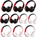 Bluetooth Headphones, Chat- Comfortable Over Ear Stereo Headphsets with Mic, Soft Earmuffs/Foldable/SD/TF, 20H Playtime, Great for Music/OFC/Tour/Gym/Game (10 pcs red Colors)