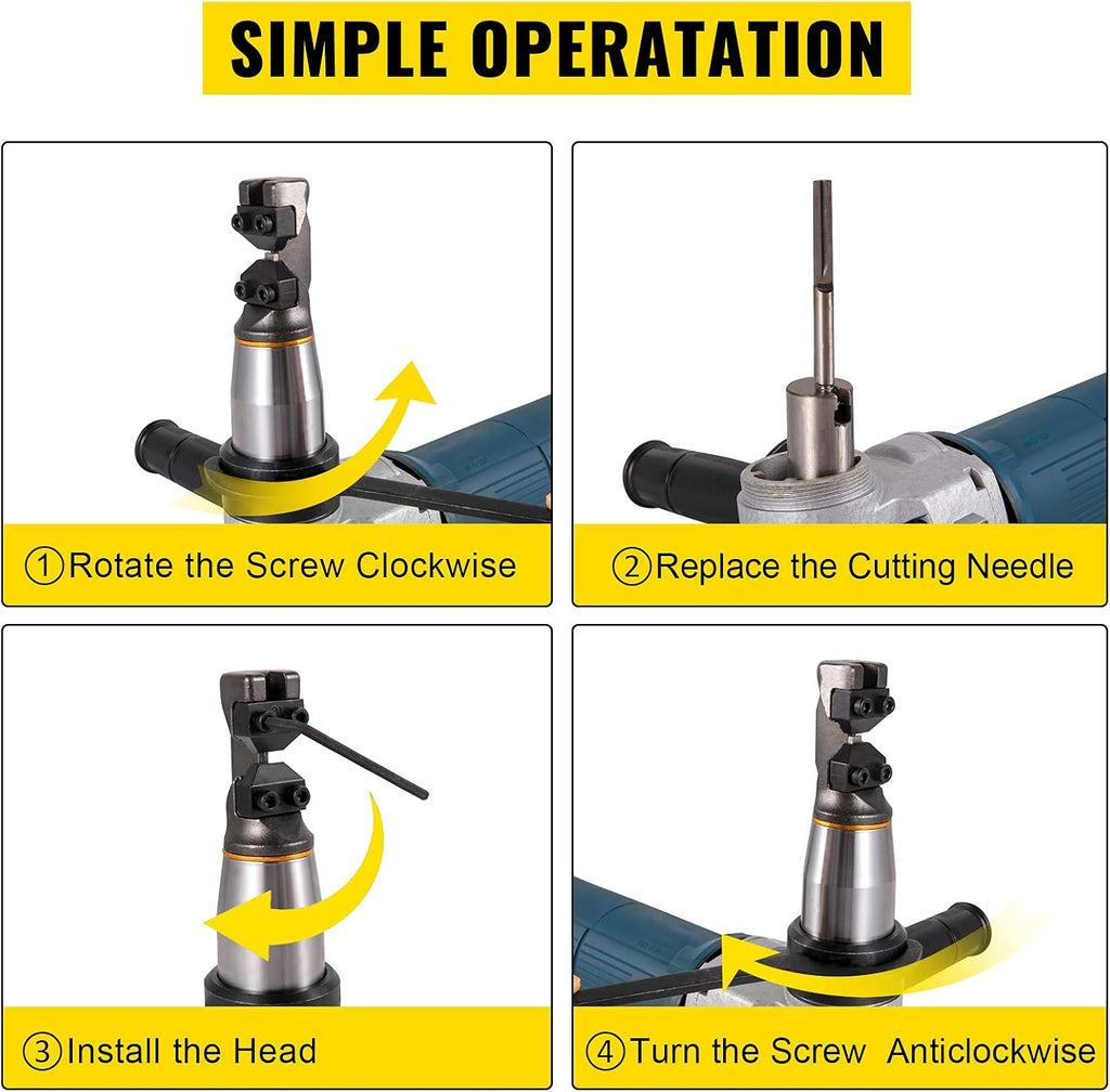 VEVOR Electric Metal Nibbler 625W Nibbler Metal Cutter 1000RPM High Speed Rotor 0.16in/4mm Metal Nibbler 110V w Replaced Blades Storage Case Sheet Metal Nibbler for Cutting Stainless Steel, Aluminium