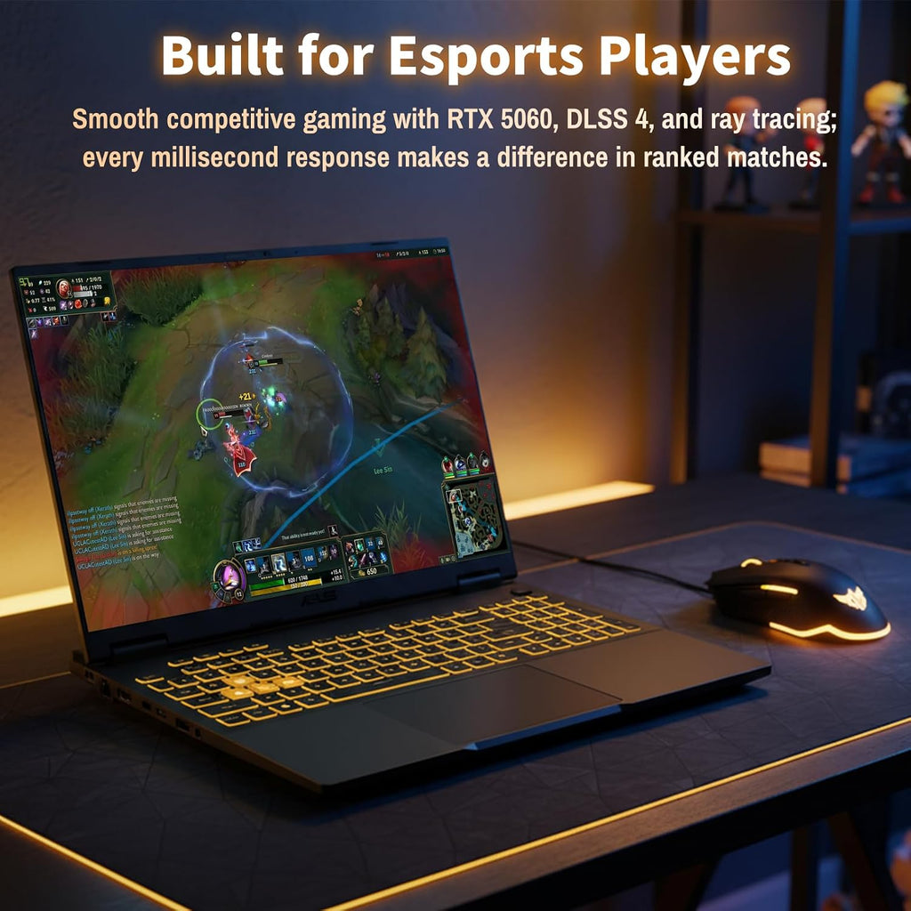 ASUS TUF F16 Gaming Laptop, Dedicated GeForce RTX 5060 GDDR7, 16'' FHD+ Anti-Glare Display, Intel 16-Core i7 14650HX, Backlit KB, Facial Recognition, Win 11 Pro, Accessories, 64GB DDR5+2TB SSD