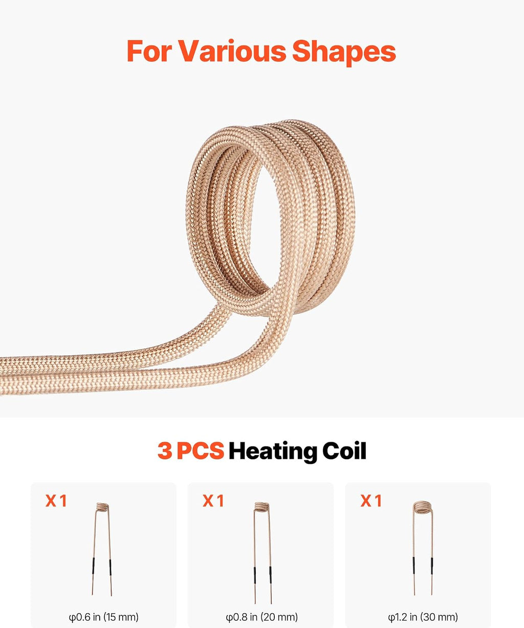 VEVOR Induction Heater Bolt Removal, 1100W 110V Magnetic Induction Heater Kit, Handheld Nut Buster Tool, Mini Heating Machine for Rusty Screw Removing, Car Garage Repairing Tools with 3 Coil