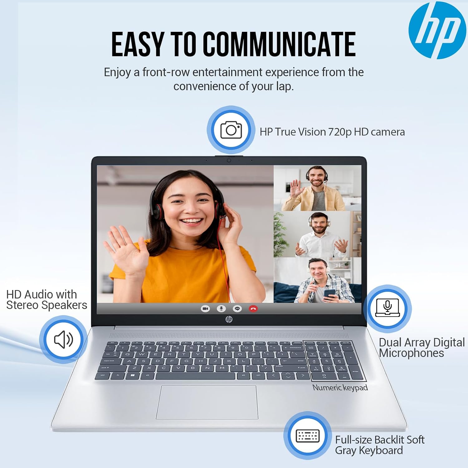 HP 17 Inch Laptop Computer, Business Laptop 17.3 FHD IPS, Intel Core i5 Laptop PC, Lifetime Microsoft Office Included, 64GB RAM 2TB SSD, Windows 11 Pro, Numeric Backlit Keyboard, HDMI, Camera