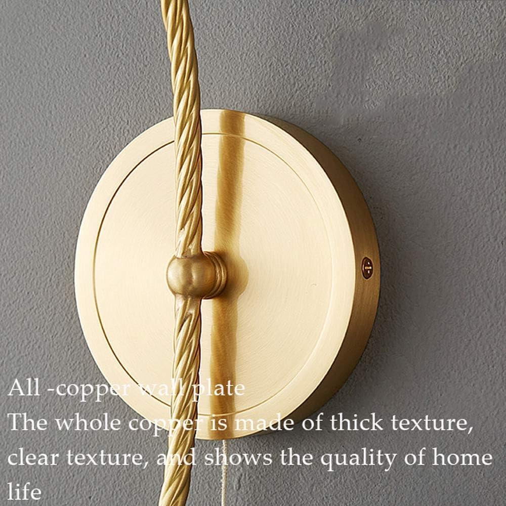 Vintage French Glass Wall Sconce - Gold Brass Wall Light Fixtures for Bedroom - Durable Simple Indoor Wall Lamp Mounted Fixture - Home Decoration,Q