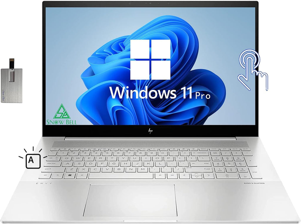 HP Envy 17.3' FHD IPS Touchscreen Laptop, Intel Core i7-1260P, 16GB RAM, 512GB PCIe SSD, Backlit Keyboard, Intel Iris Xe Graphics, 5MP IR Camera, Win 11 Pro, Silver, (Renewed)