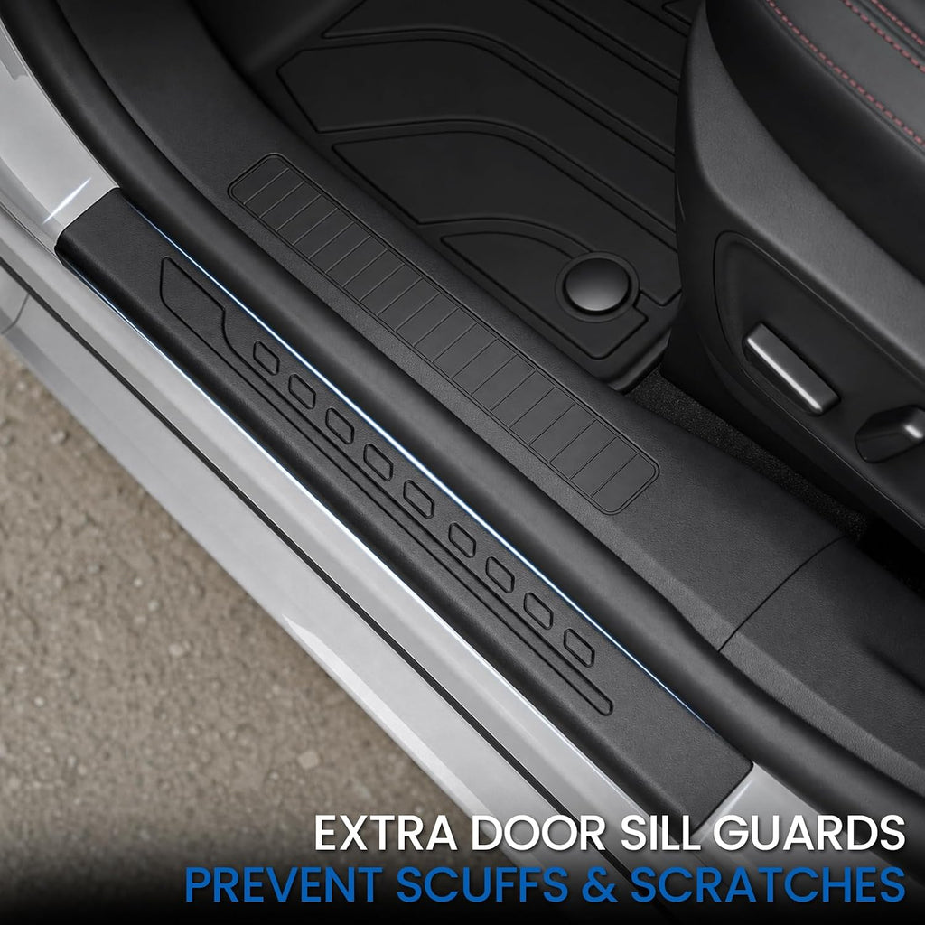 Floor Mats Set for 2020-2026 Ford Escape Gas(Not for Hybrid), All Weather TPE Trunk Mat with Backrest Cargo Liner Door Sill Guards Accessories