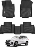 3W Floor Mats for 2012-2019 Benz ML/GL/GLE/GLS Series (ML/GL/GLE/GLS 350/450/550/63 AMG), TPE All Weather Custom Fit Floor Liner for 1st and 2nd Row Full Set Car Mats, Black