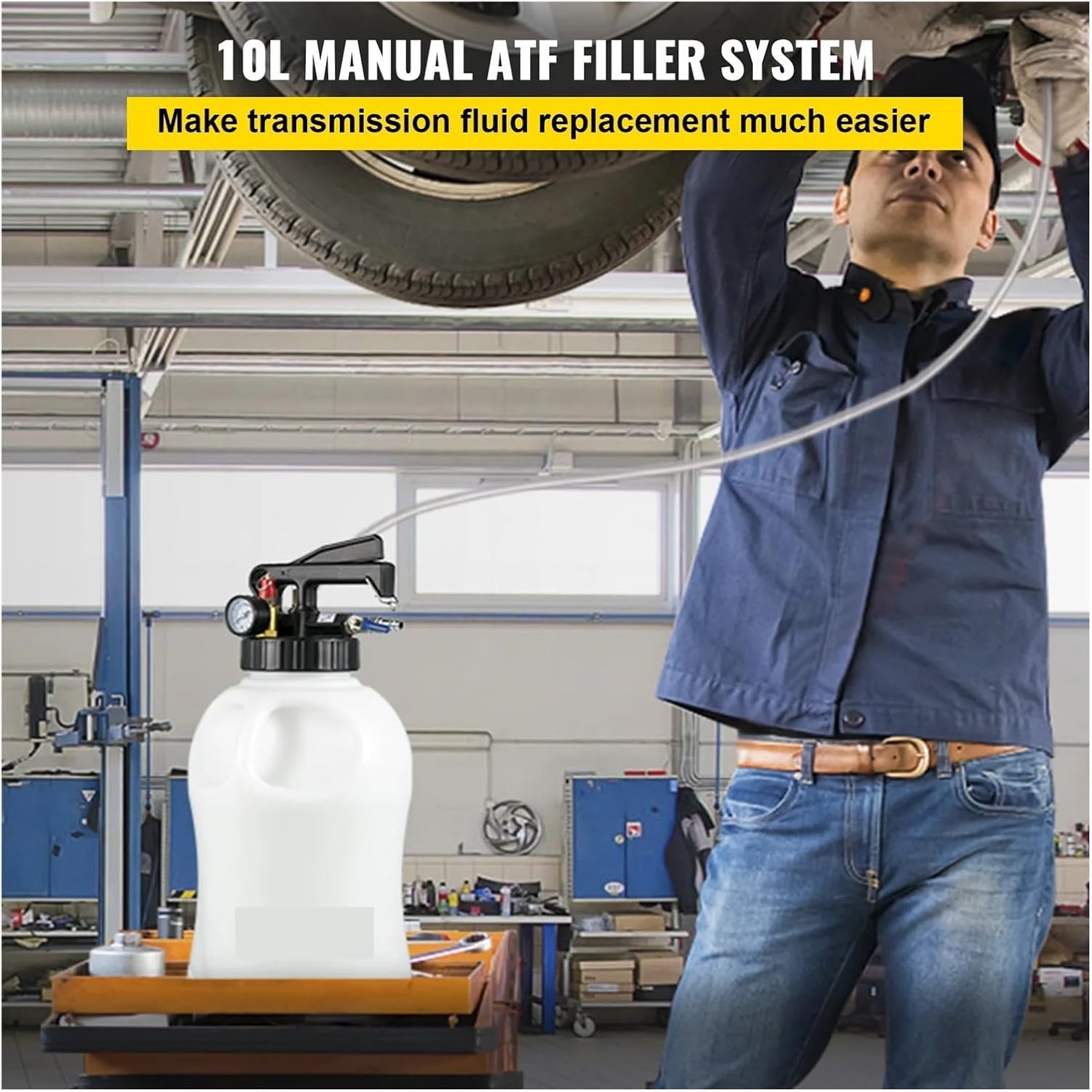 Compatible With VEVOR Transmission Fluid Pump 2 Way Manual ATF Refill System Dispenser, Oil And Liquid Extractor 10 Liter Large Capacity,
