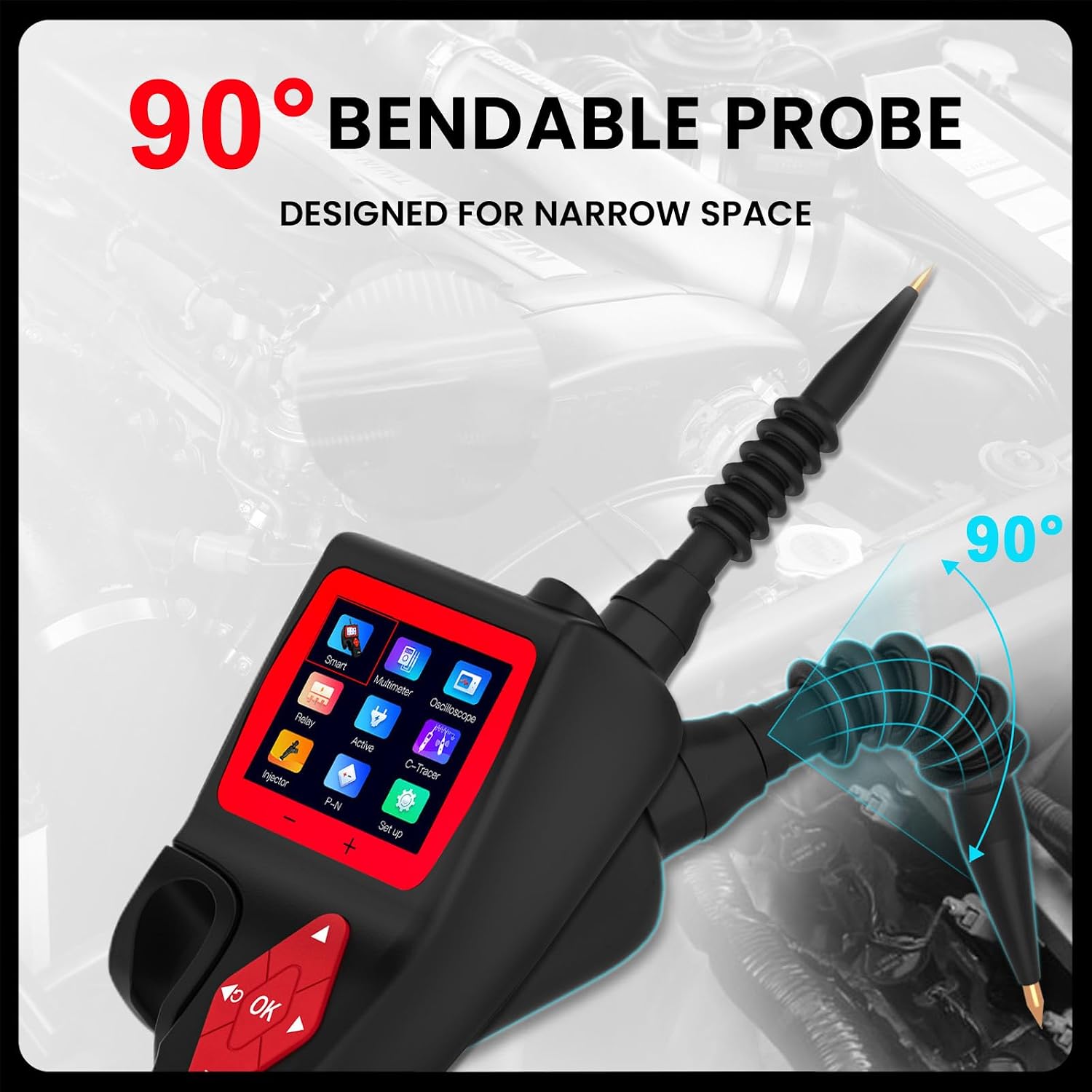 TopDiag P200 Power Circuit Probe Kit - Automotive Circuit Tester with 2024 Online Update, 9~30V Voltage Range, Multimeter, Relay Test, Fuel Injector Tester, Activating Component, Oscilloscope Mode