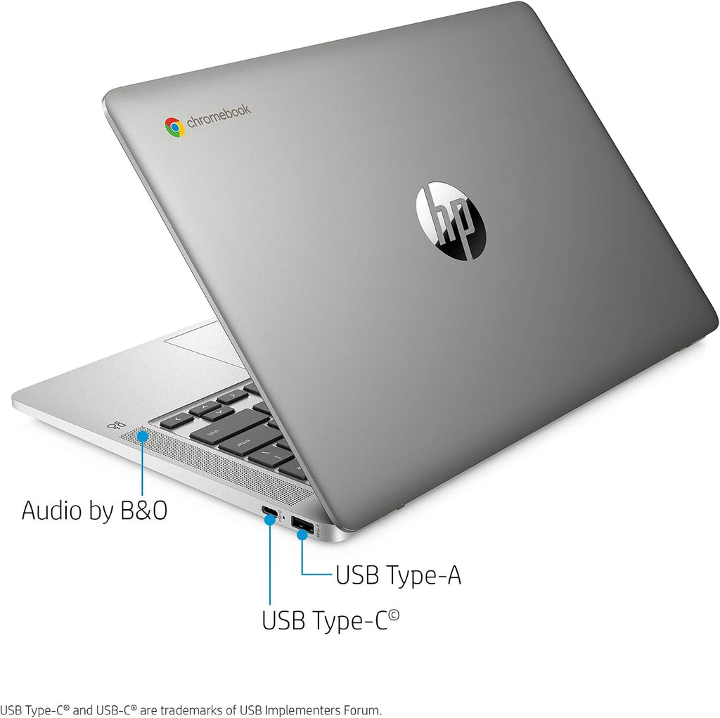 HP Chromebook 14-inch FHD Laptop, Intel Celeron N4000, 4 GB RAM, 32 GB eMMC, Chrome (14a-na0050nr, Mineral Silver)