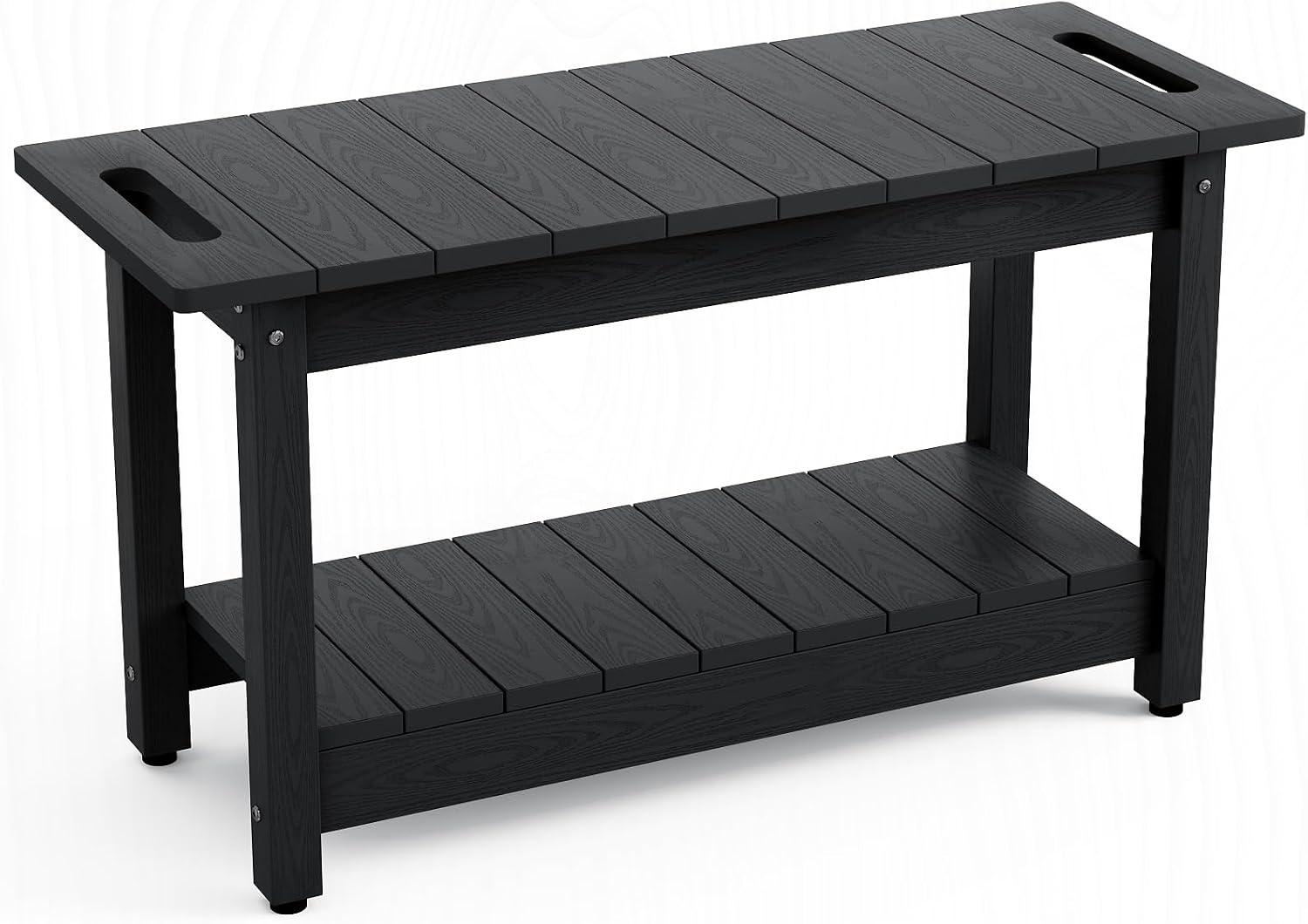 Stoog 30' Shower Bench, Waterproof HIPS Shower Stools with 400 lbs Weight Capacity, Shower Chair for Inside Shower, Non-Slip, Black