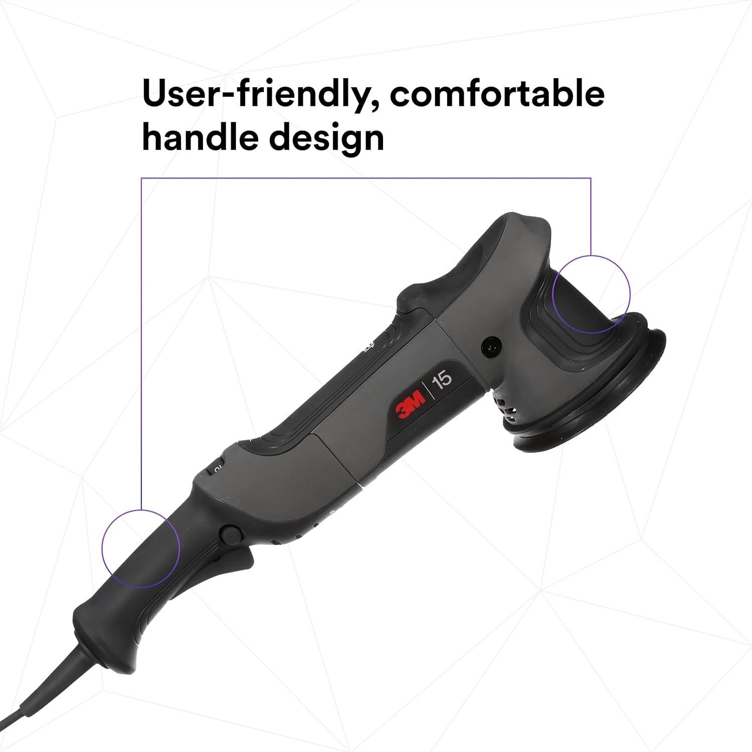 3M Perfect-It Random Orbital Polisher, 34100, 15mm, 120V/60Hz, Variable Speed Control for Automotive Refinishing, Refining, Polishing