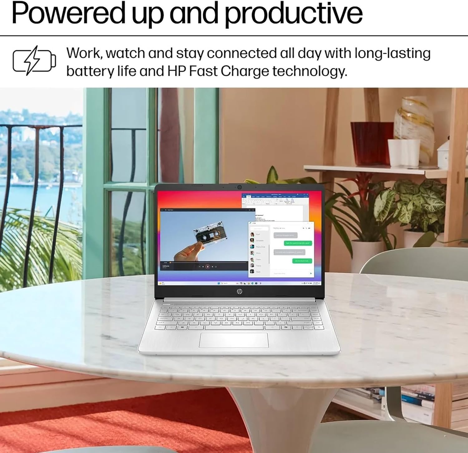 HP 2025 14' Everyday Laptop for Student & Business - 16GB RAM, 128GB UFS & 128GB SD Card • Intel Quad-Core N150 Processor • Ai Copilot • Win11 Pro • 1 Year Office 365 (Silver)