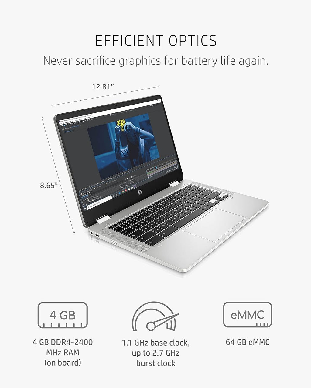 HP Chromebook x360 14a 2-in-1 Laptop, Intel Pentium Silver N5000 Processor, 4 GB RAM, 64 GB eMMC, 14' HD Display, Chrome OS with Webcam & Dual Mics, Work, Play, Long Battery Life (14a-ca0022nr, 2021)
