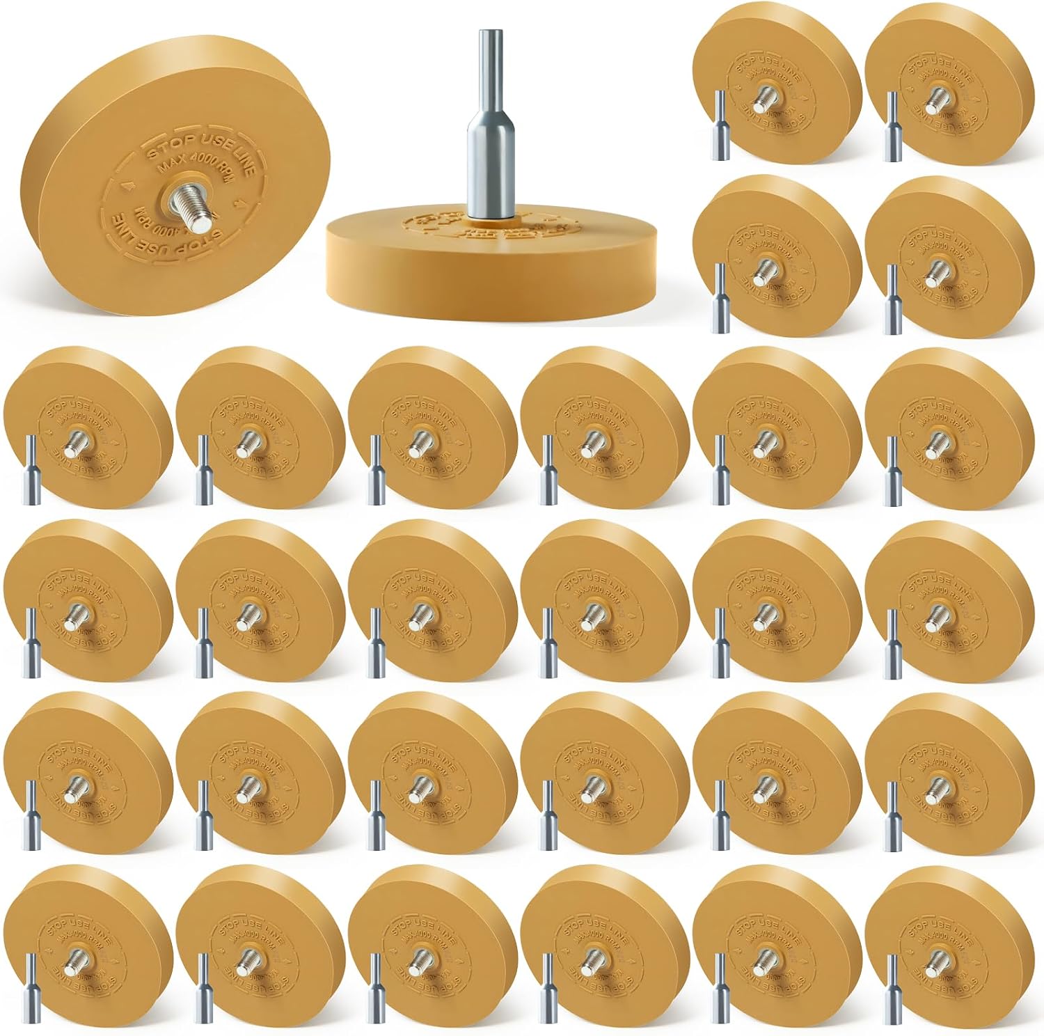30 PCS Decal Remover Eraser Wheel Rubber Eraser Wheel Adhesive Remover Wheel for Cars Sticker Remover Tool Removes Pinstripe Stripe Vinyl Tape and Graphic