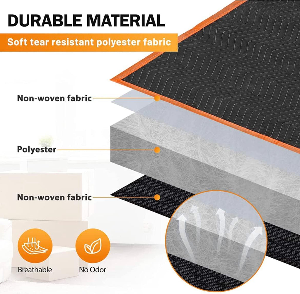 Simpli-Magic Heavy Duty Padded Moving Blankets 72' x 40' – 24 Pack – Packing Blankets, Furniture Covers for Moving