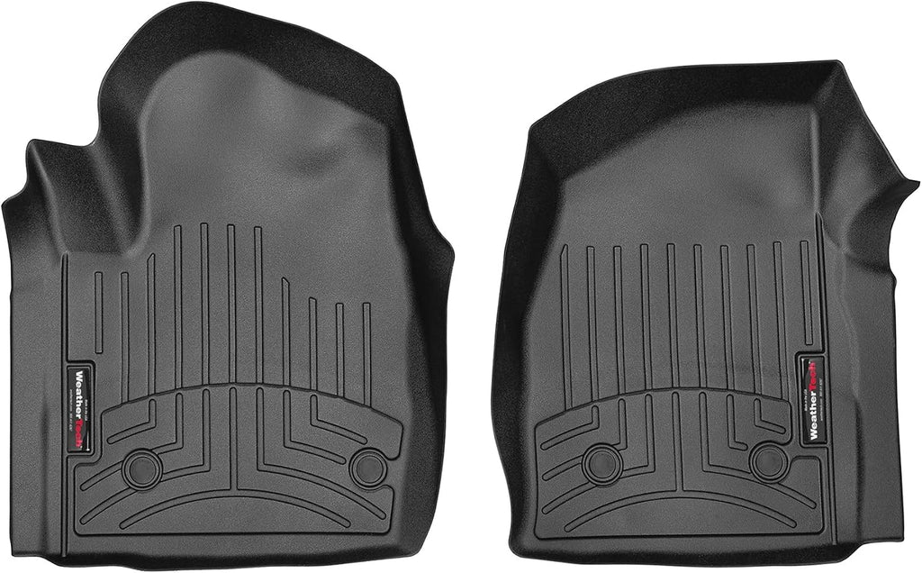 WeatherTech Custom Fit FloorLiners for Chevrolet Silverado 1500, Silverado 2500HD/3500HD, Sierra 1500-1st Row (4415701), Black