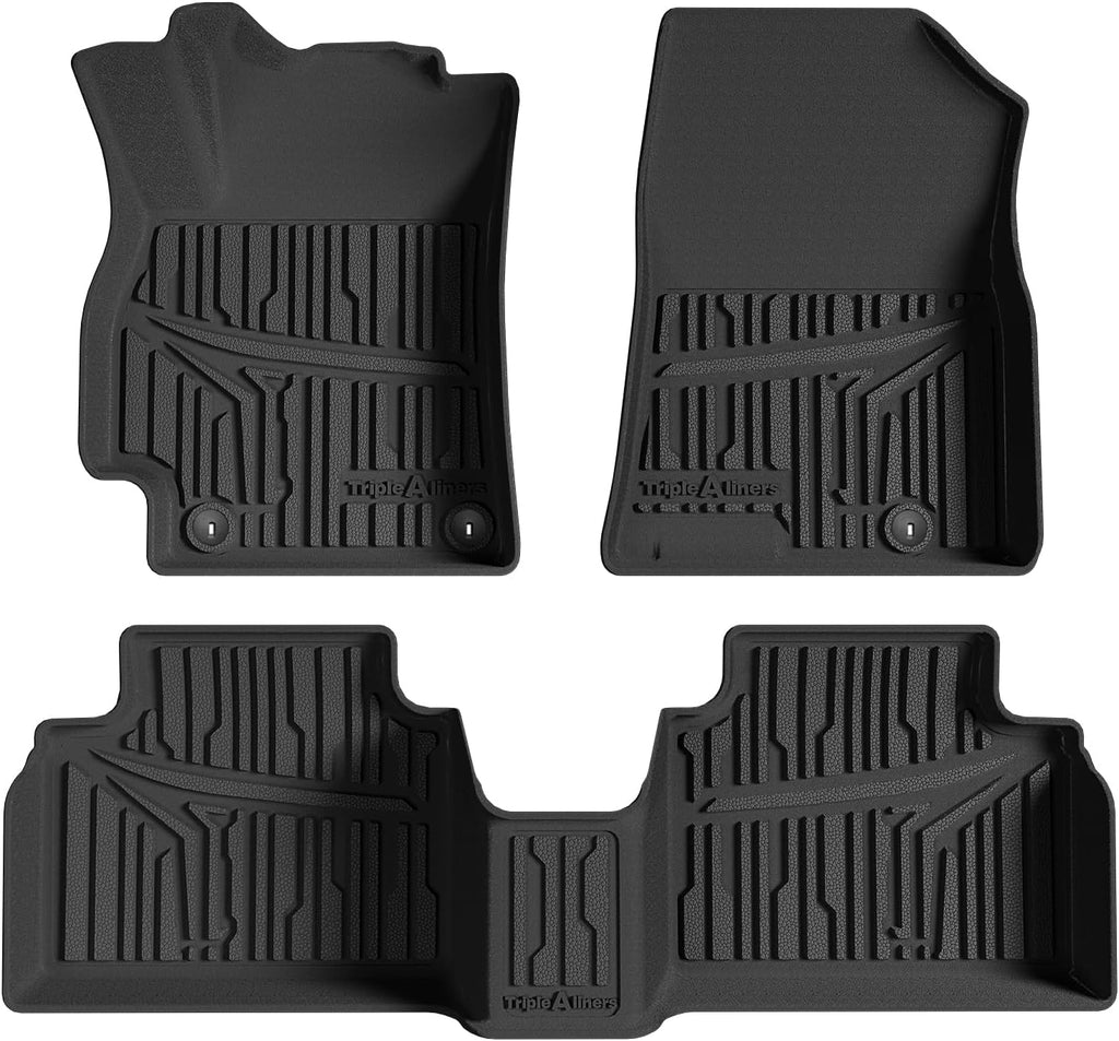 TripleAliners All Weather Floor Mats Compatible with 2024 2025 2026 KIA K4 Accessories 1st & 2nd Row Liners TPE Full Coverage Protection Waterproof Car Floor Liners