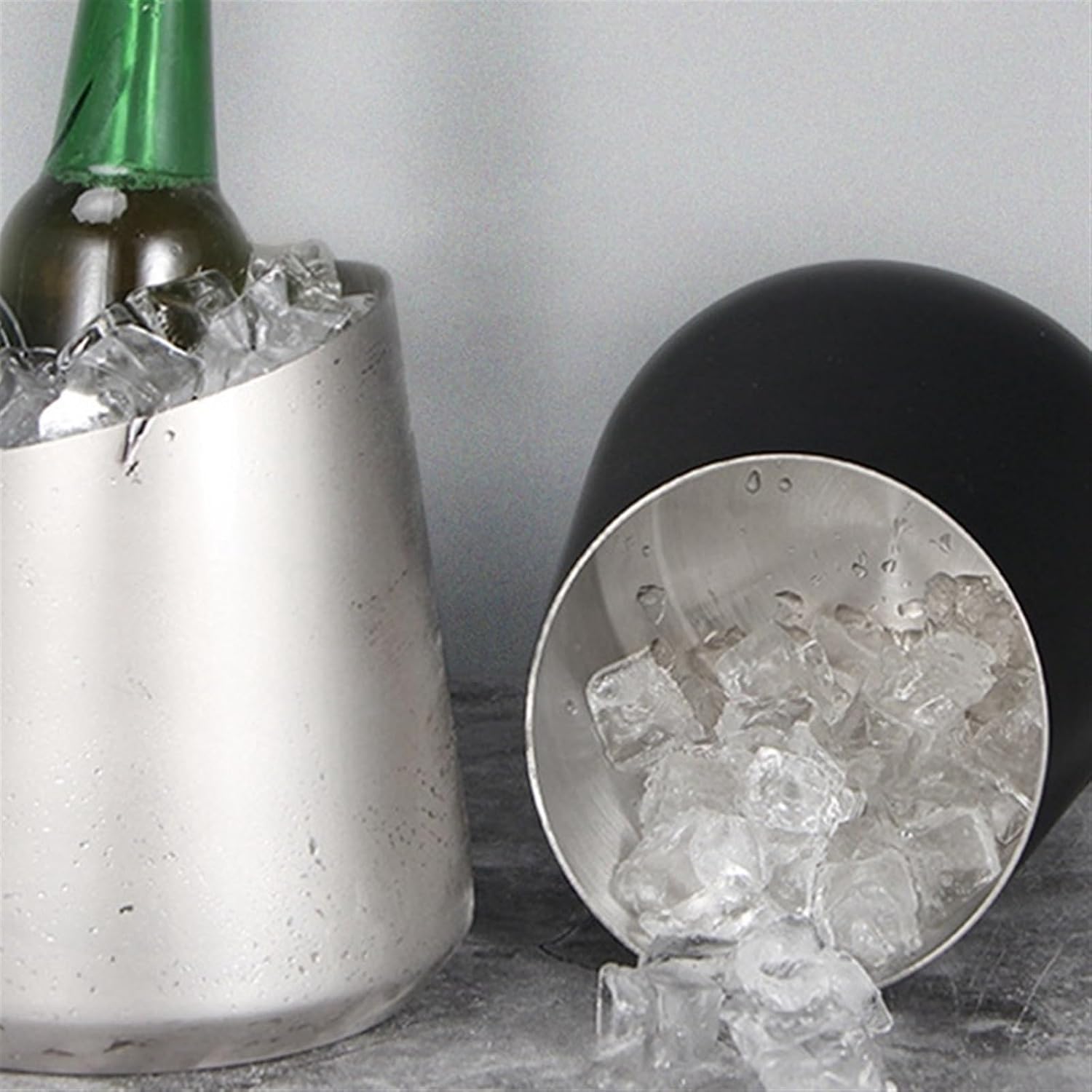 Ice Buckets Stainless Steel Ice Bucket Champagne Bucket Red Wine Bucket Bar KTV Ice Bucket Home Beer Bucket Small Bucket Decorative Ornaments Ice Bucket Kits