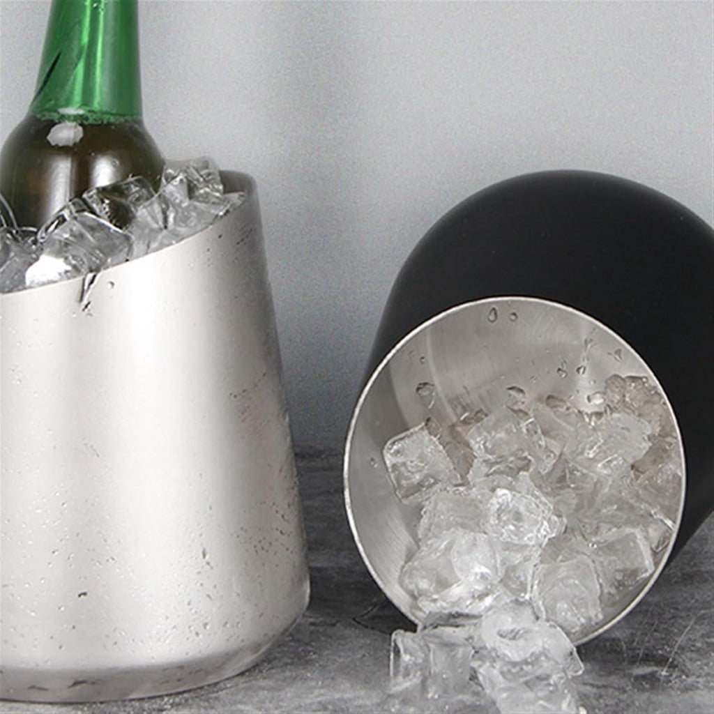 Ice Bucket Stainless Steel Ice Bucket Champagne Bucket Red Wine Bucket Bar KTV Ice Bucket Home Beer Bucket Small Bucket Decorative Ornaments Wine Chiller