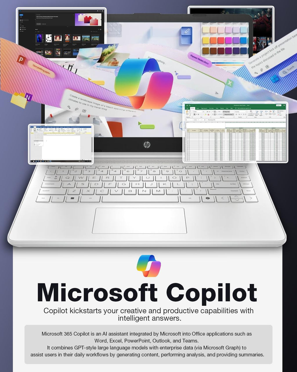 HP 14' Student Business Laptop - Windows 11 Pro • 1-Year Office 365 • Intel Quad-Core N150 • HD Anti-Glare Display • Wi-Fi 6 • Copilot+ PC • Green • 16G RAM • 128G UFS + 256GB Micro SD Card