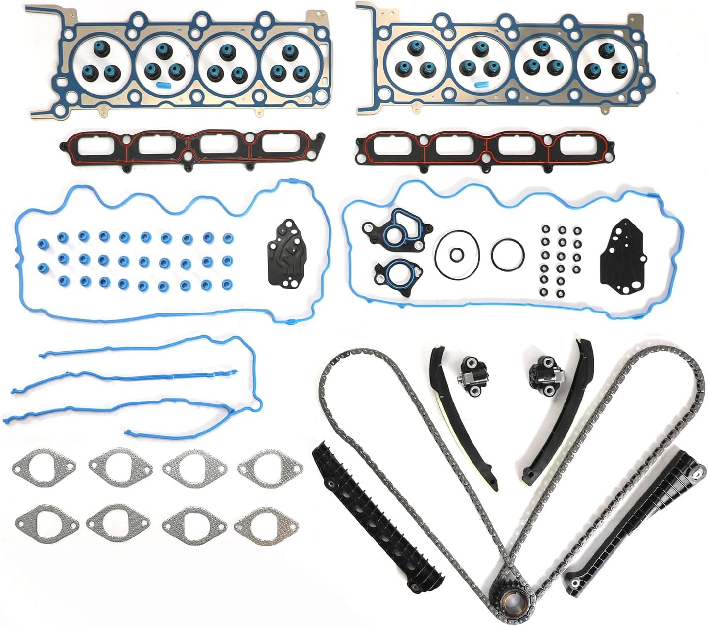 Timing Chain Cylinder Repair Kit 5.4L Fit for F150 2004-2006 5.4L, for F250/F350 Super Duty 05-06,Fit for Expedition-Auto 05-06 for Navigator 05-06 Car Engine Components with Head Gasket Set