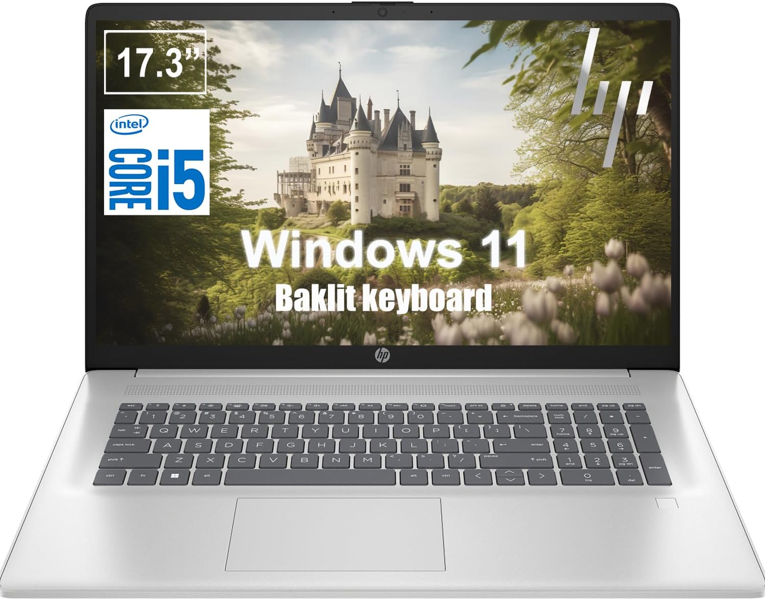 HP 17.3 Inch Laptop with Office 365 for The Web | Backlit Keyboard, Fingerprint Reader | Intel Core i5-1334U (10 Cores, Up to 4.6GHz) | 64GB RAM, 2TB SSD | Iris Xe Graphic | Windows 11 | WiFi 6