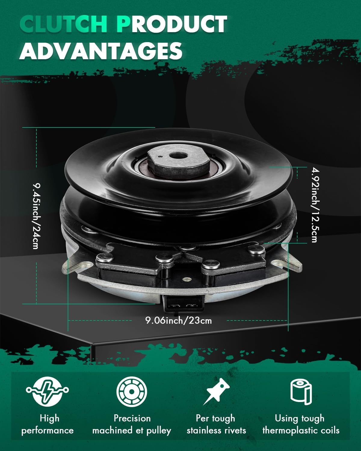 Electric PTO Clutch SCITOO 50028140 Electric PTO Lawn Mower Clutch Compatible for Bush Hog: 50028140 / for Howard Price: 20002 / for Prime: 7-06277 / for Warner: 5218-60