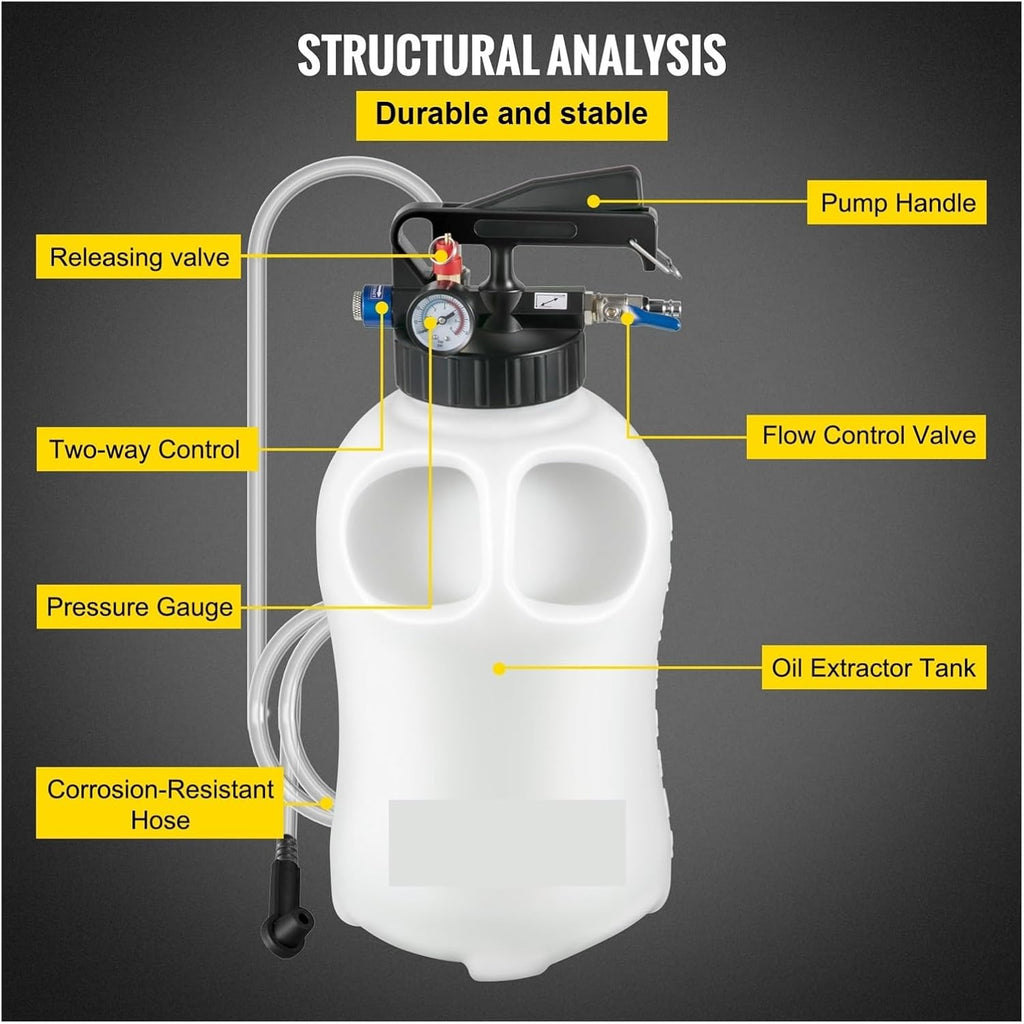 Compatible With VEVOR Transmission Fluid Pump 2 Way Manual ATF Refill System Dispenser, Oil And Liquid Extractor 10 Liter Large Capacity,