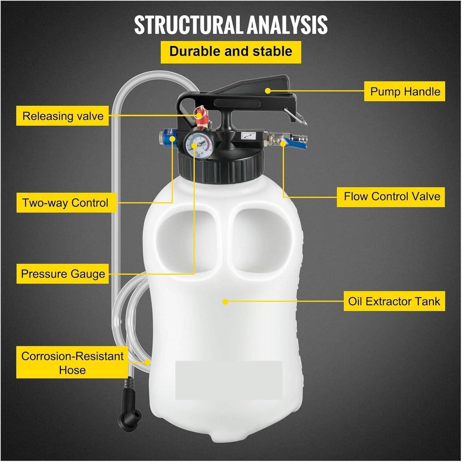 Compatible With VEVOR Transmission Fluid Pump 2 Way Manual ATF Refill System Dispenser, Oil And Liquid Extractor 10 Liter Large Capacity,