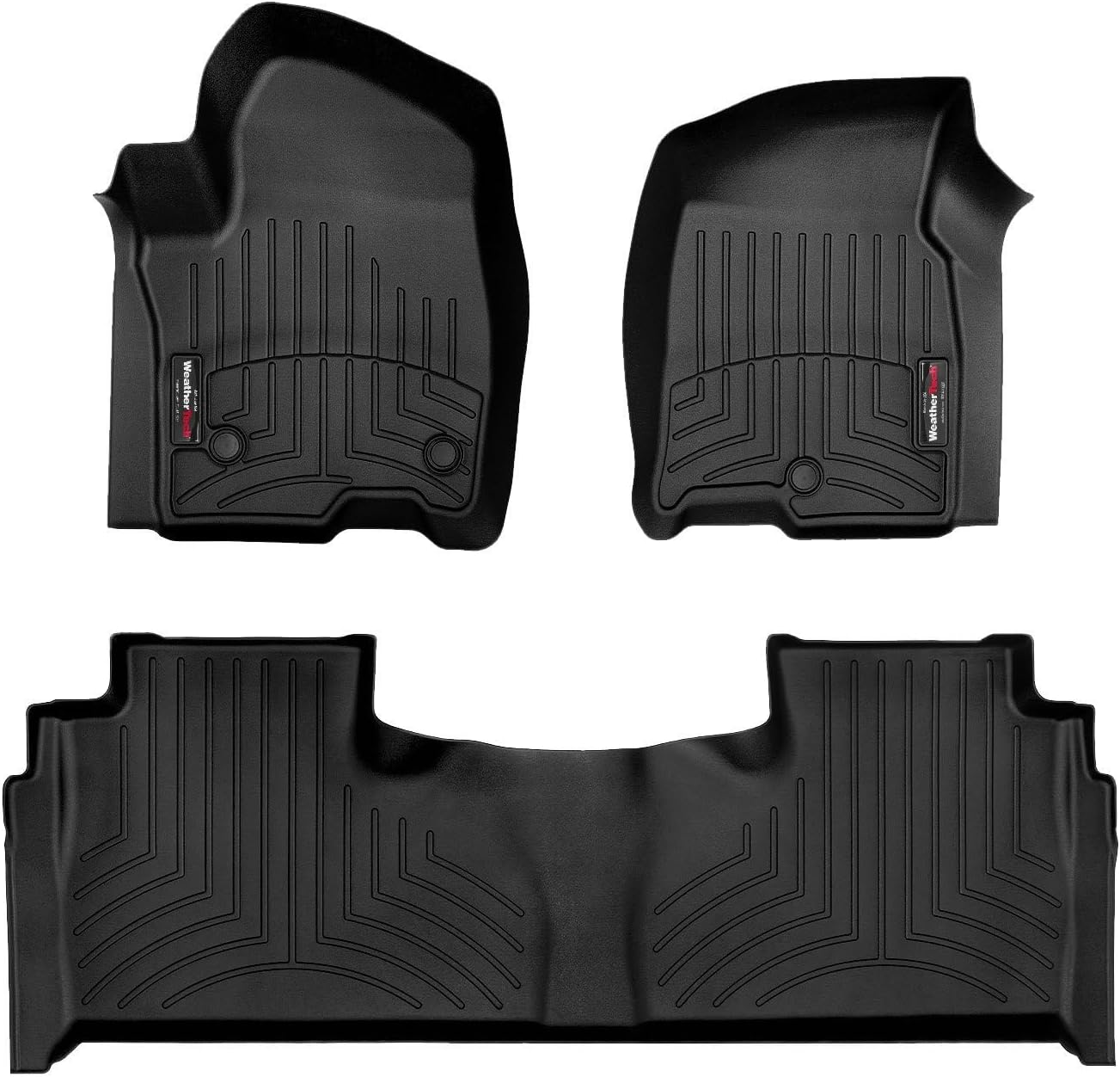 WeatherTech Custom Fit FloorLiners for Chevrolet Suburban, Suburban, Tahoe - 1st & 2nd Row (441632-1-2), Black