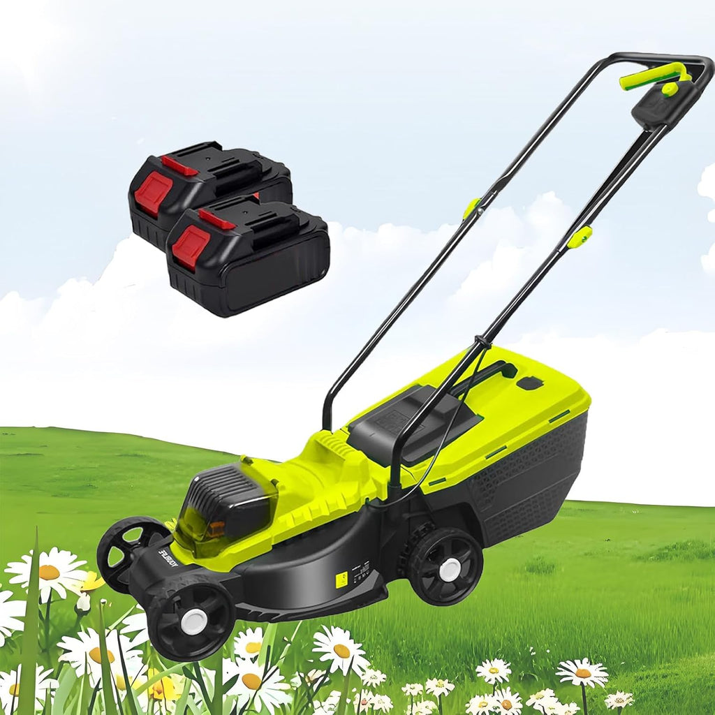 Self-Propelled Lawn Mower Cordless with 13-inch Manganese Steel Blade, 40V Brushless Electric Lawn Mower with 3-Position Cutting Height Adjustment, 3400RPM Brushless Motor, for Farm,2 batteries