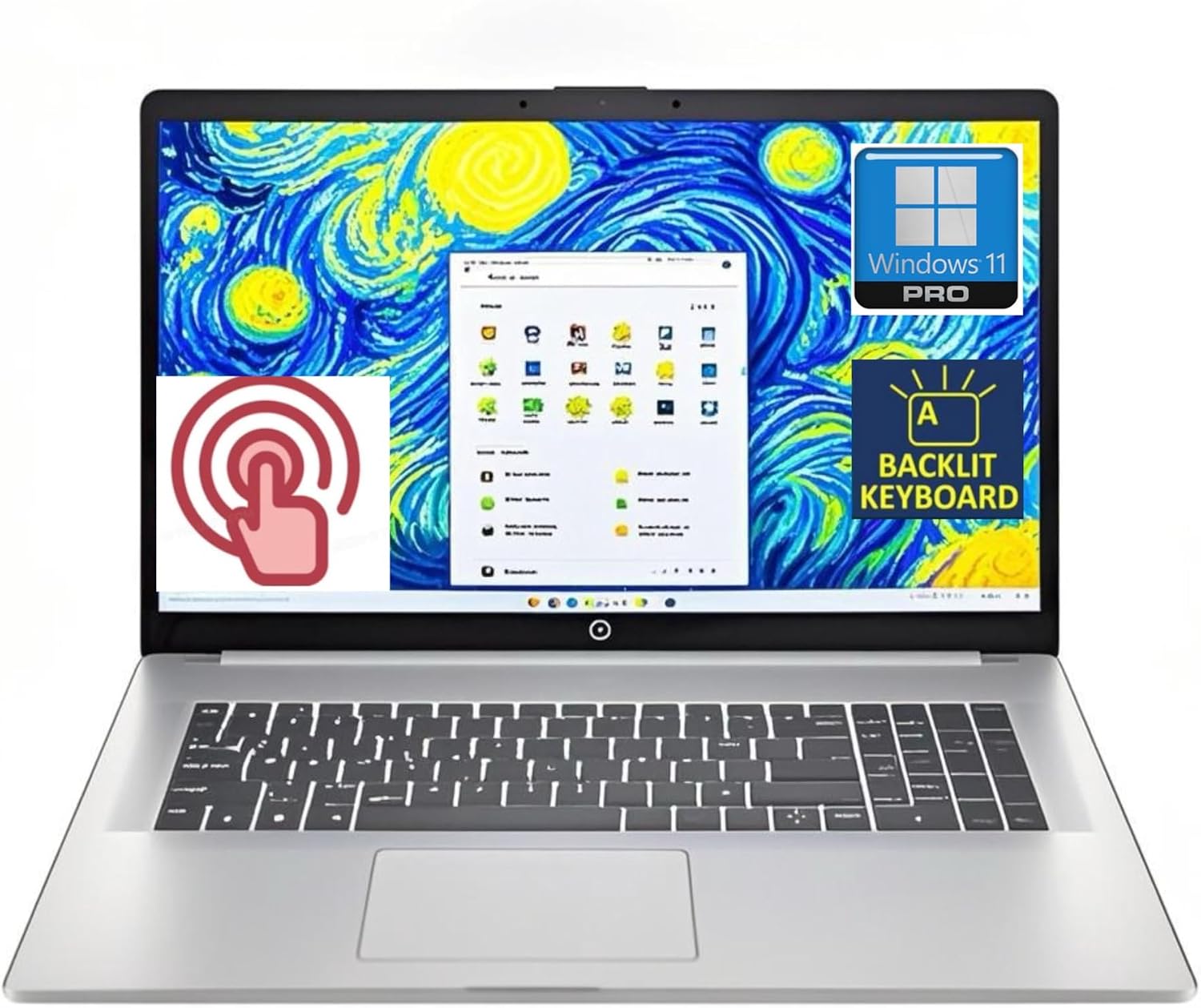 HP 2025 Essential Laptop, 17.3' HD+ Touchscreen, Intel Core 7 150U (Beats I7 1335U), 64GB RAM, 4TB SSD, Backlit Keyboard, Wi-Fi 6, Win 11 Pro, Silver