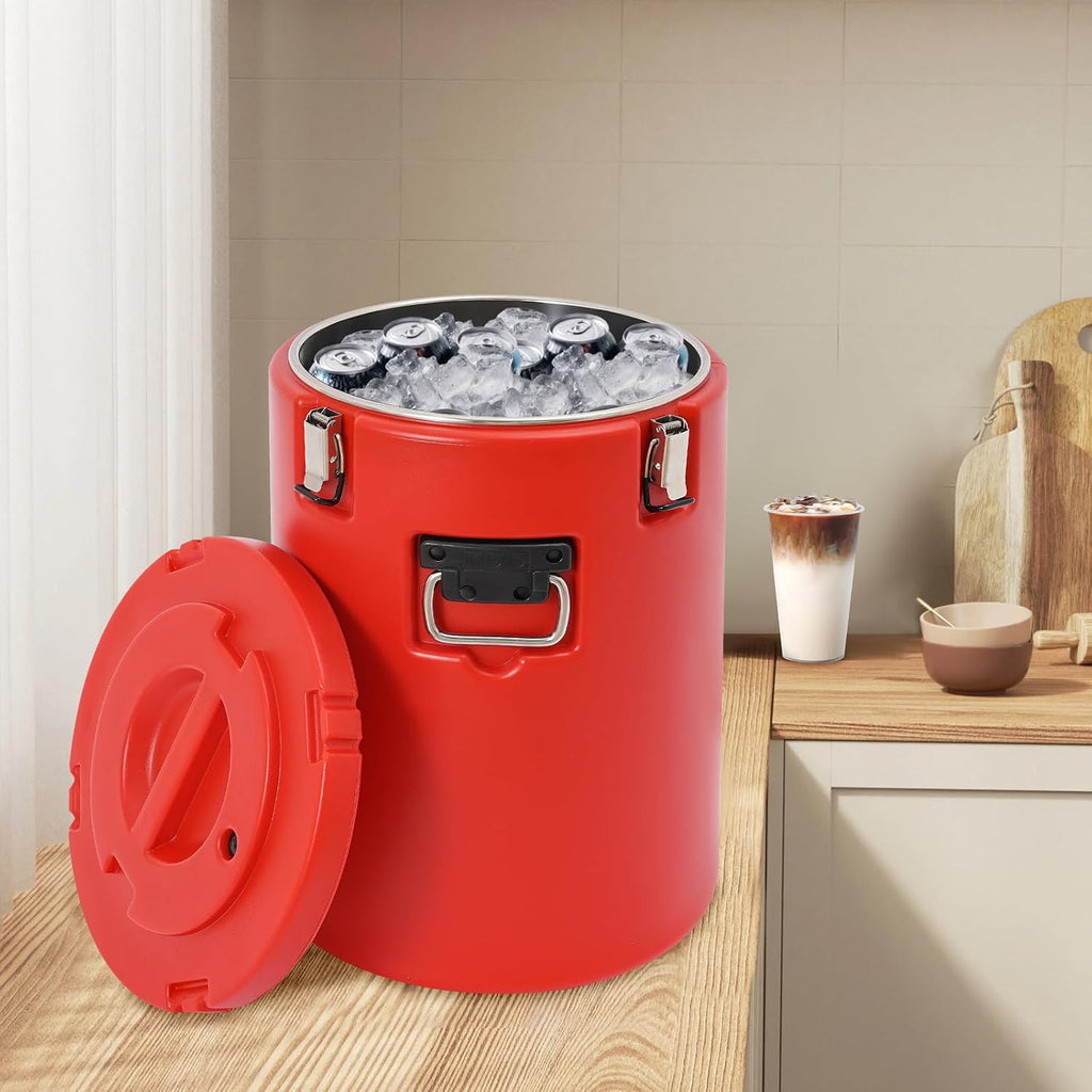 Insulated Stainless Steel Ice Bucket with Lid 40L Insulated Bucket Insulated Soup Container Extra Large Elegant Party Bucket Insulated Soup Carrier Bar Accessories