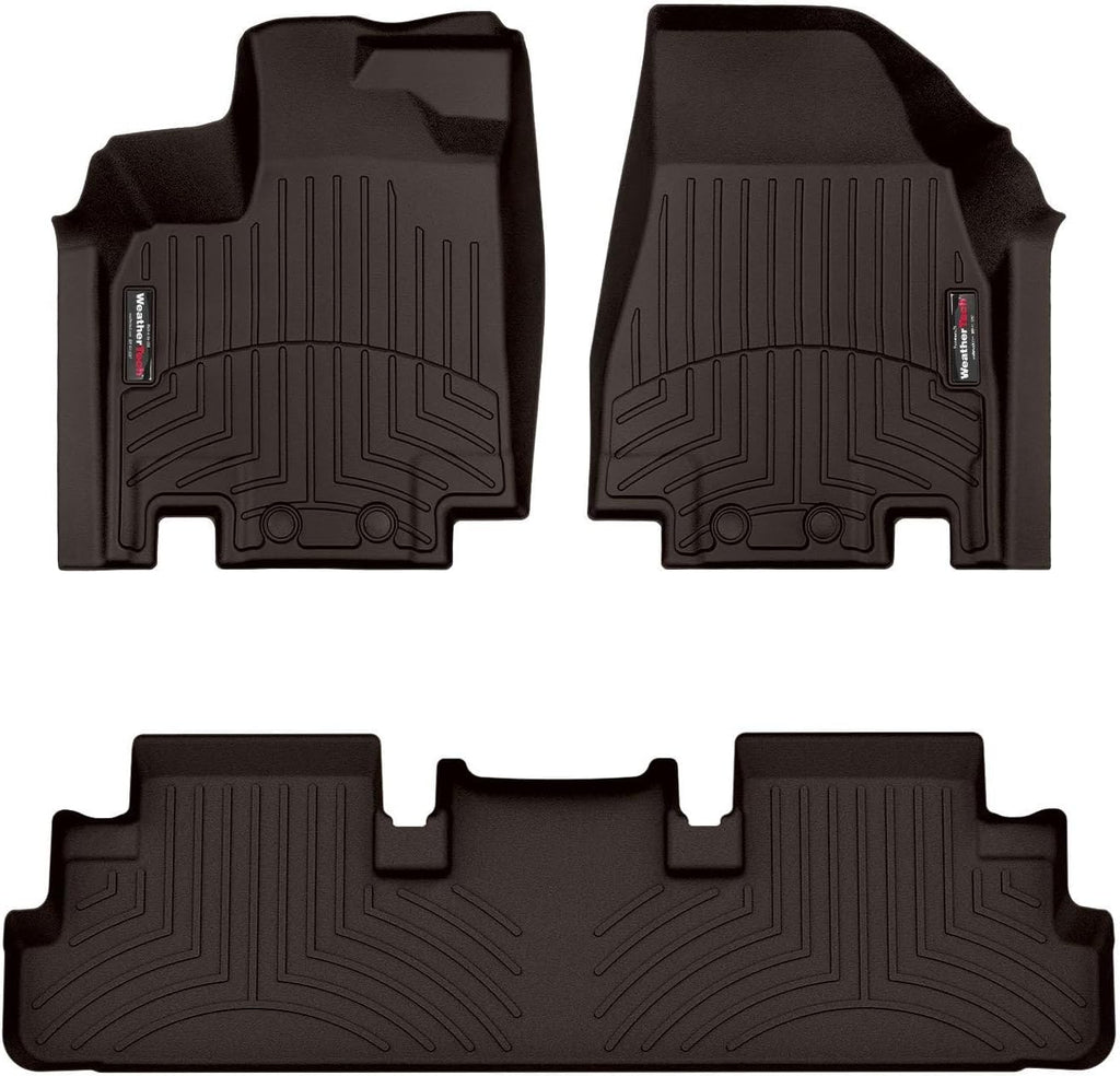 WeatherTech Custom Fit FloorLiners for Infiniti QX60, Pathfinder, QX60-1st & 2nd Row (471698-1-2), Cocoa