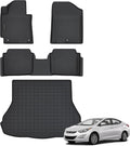 Floor Mats for 2011-2016 Hyundai Elantra Upgrade Trunk Mat All Weather TPE Floor Liners Fit for Hyundai Elantra 1st & 2nd Row and Cargo Liner Anti-Slip Full Set Car Mats(Not Fit GT or Touring Models)