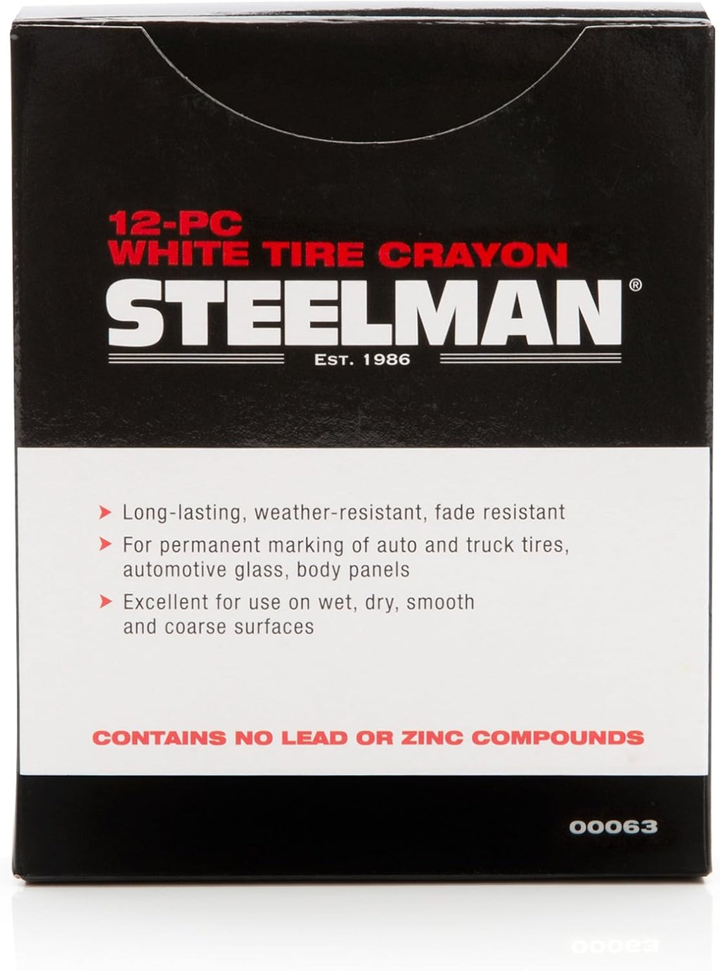 Steelman White Tire Marking Crayons for Mechanics, Marks Damage on Wet and Dry Tires | Case of 24