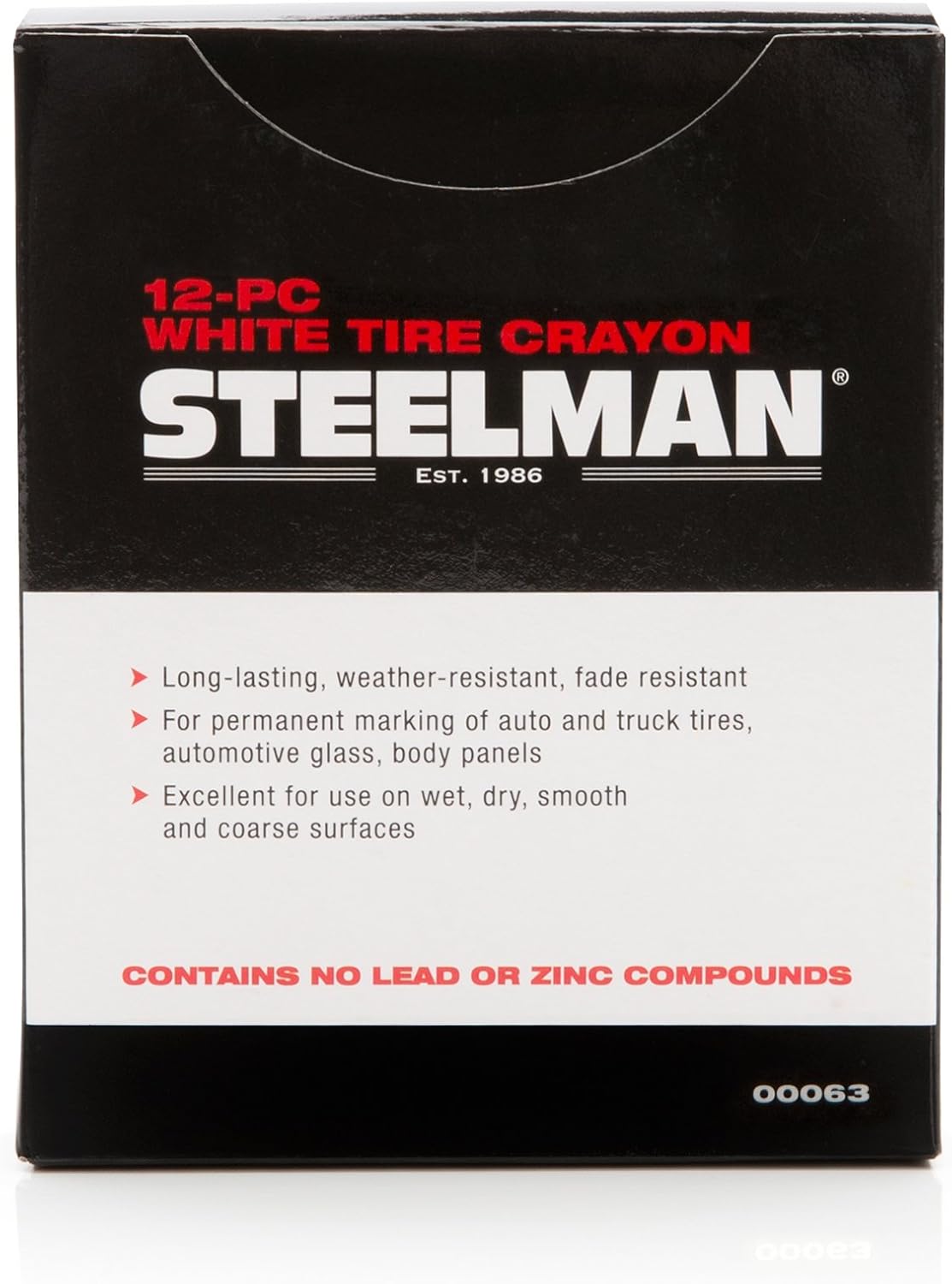 Steelman White Tire Marking Crayons for Mechanics, Marks Damage on Wet and Dry Tires | Case of 24