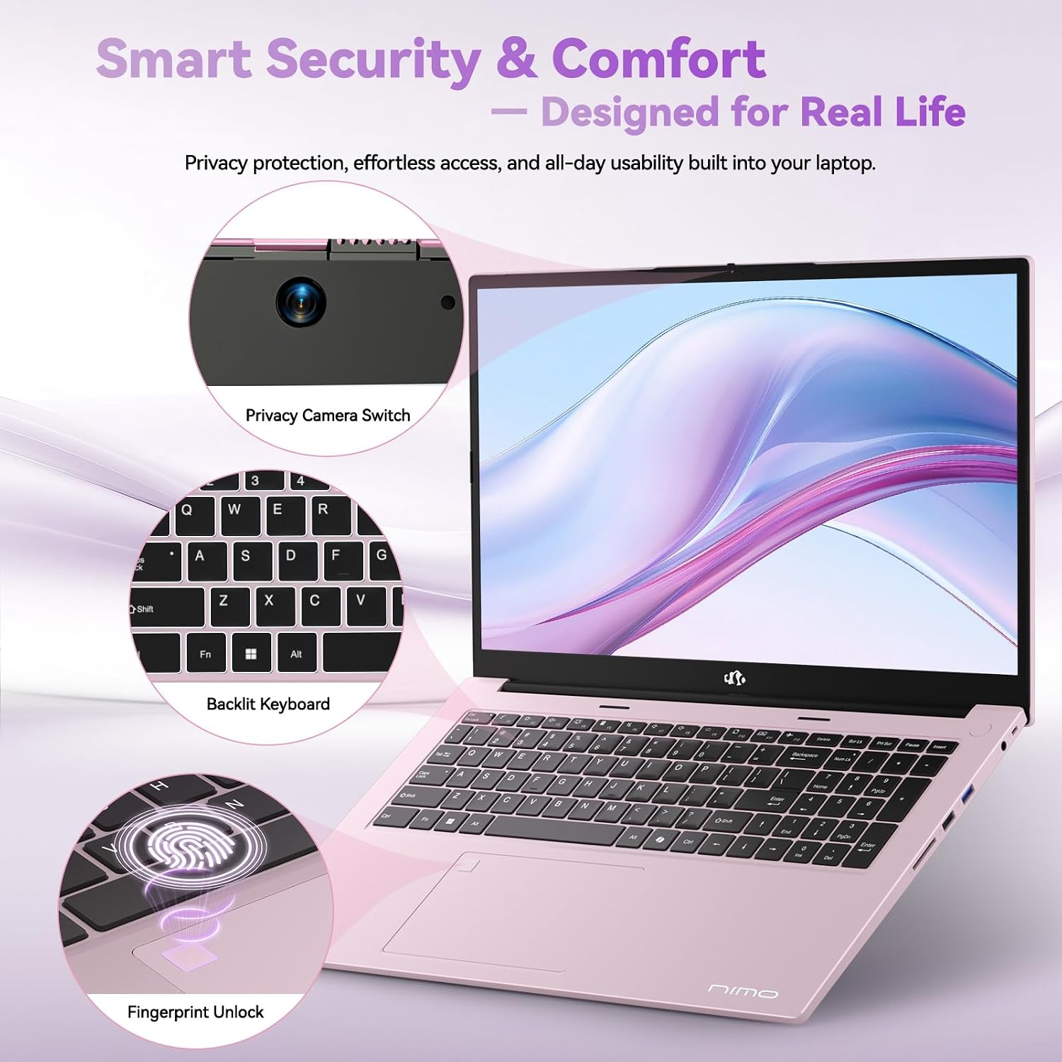 NIMO 2025 Gaming-Laptop, 17.3' FHD-Laptops with AMD Ryzen 7 7735HS (Up to 4.75GHz, Beats i7-12650H), 16GB DDR5 512GB SSD Computer with Backlit KB 100W Type-C Radeon 680M Fingerprint