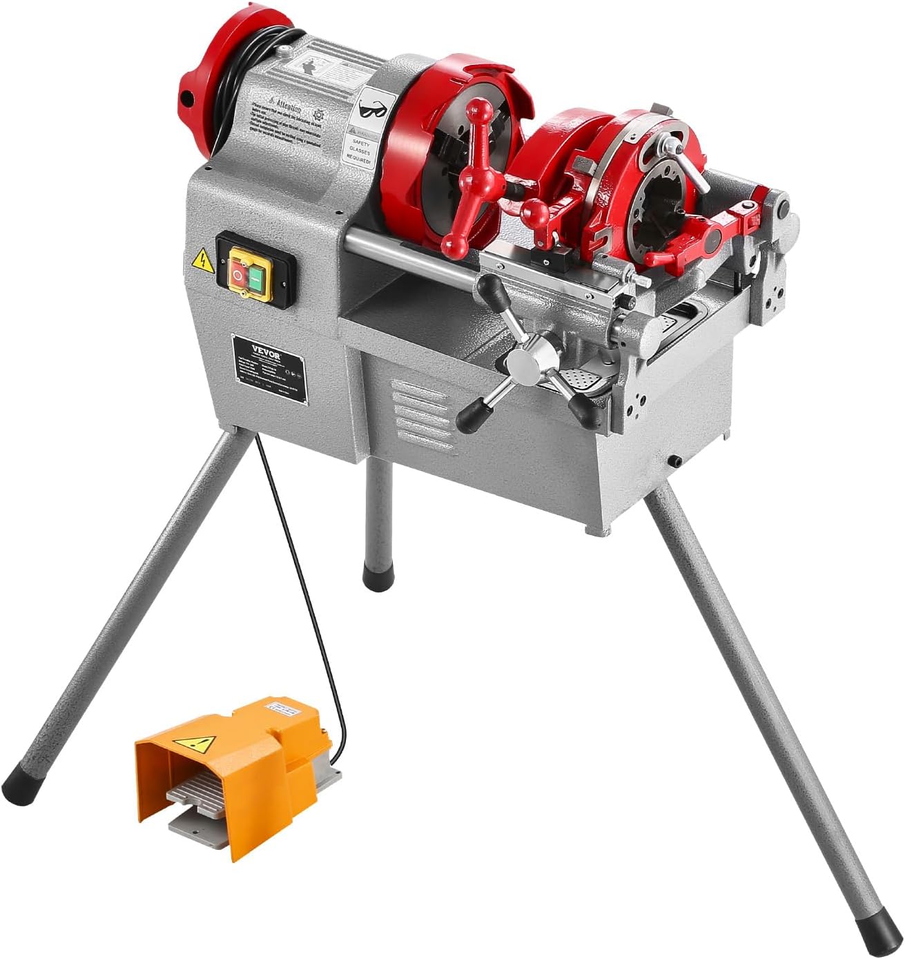 VEVOR Electric Pipe Threader Machine, 750W 28RPM Threading Cutting Machine, 1/2 to 2 inch Pipes Threading Cutter Tool with Foot Pedal for Plumbing, Automotive Repairs, Metalworking