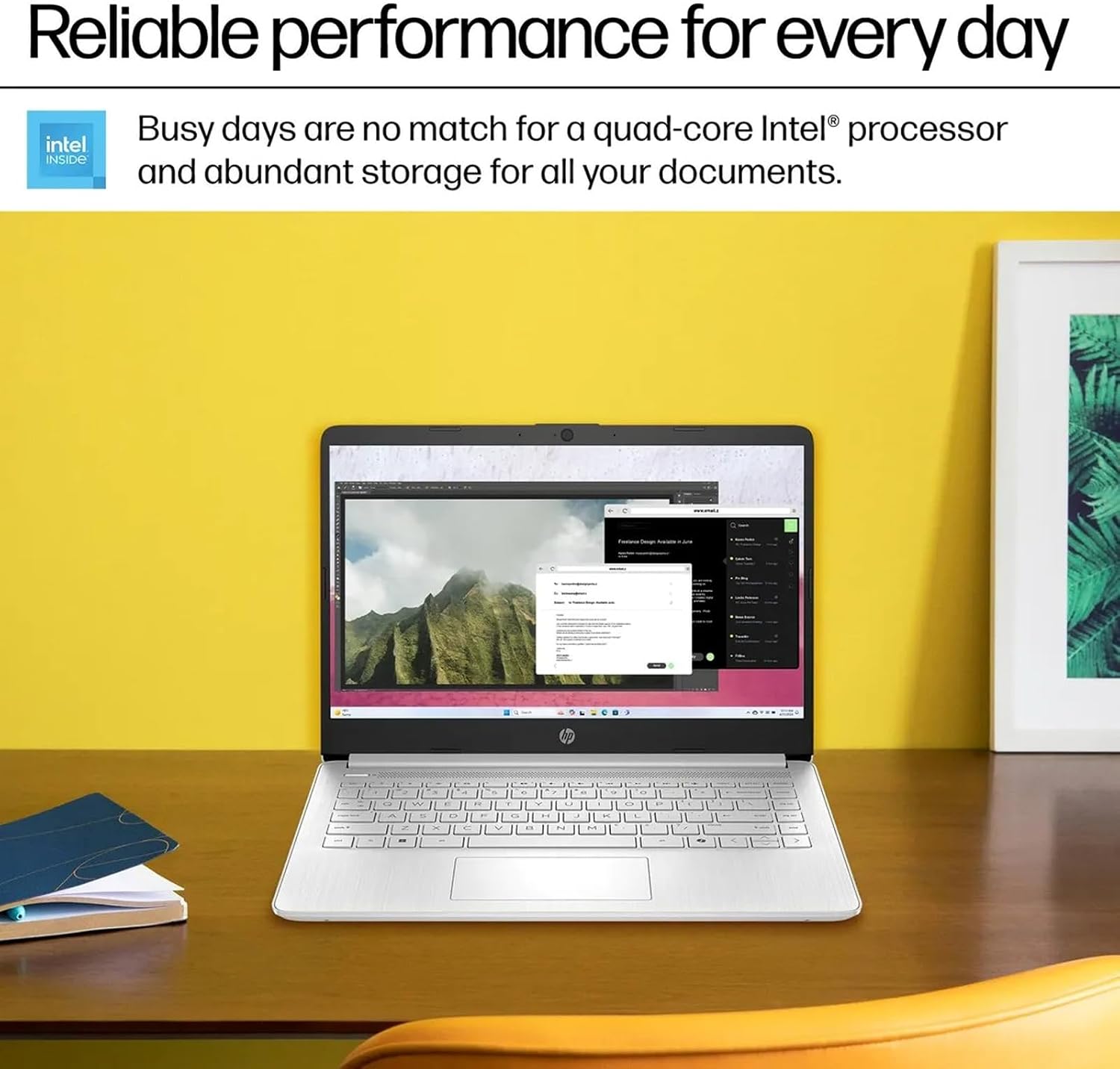 HP 2025 14' Everyday Laptop for Student & Business - 16GB RAM, 128GB UFS & 128GB SD Card • Intel Quad-Core N150 Processor • Ai Copilot • Win11 Pro • 1 Year Office 365 (Silver)
