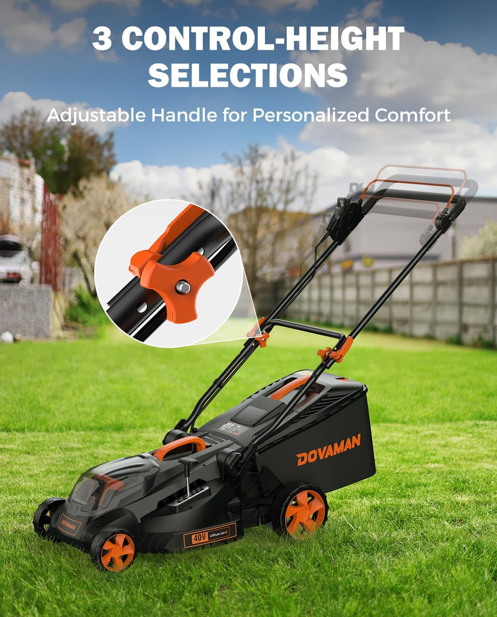 40V 19' Cordless Lawn Mower, Brushless Push Lawn Mower w/ 13.2Gal Bag, 98% Grass Collection, 3-Step Quicker Foldable, 6-Position Height Adjustment Meets Various Cutting Needs