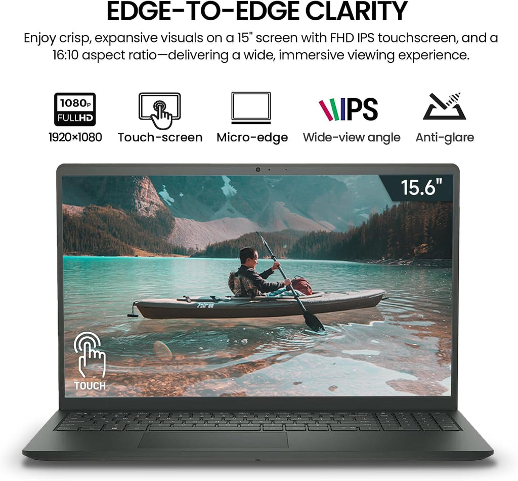 Dell Inspiron 15 Touchscreen Laptop Computer, 15.6' FHD IPS Touch Screen Students&Business Laptop PC, AMD Ryzen 5, 32GB RAM 1TB SSD, Windows 11 Pro, 10-Key Number Pad