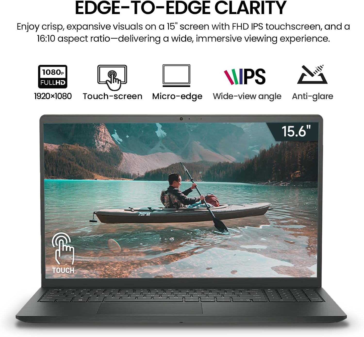 Dell Inspiron 15 Touchscreen Laptop Computer, 15.6' FHD IPS Touch Screen Students&Business Laptop PC, AMD Ryzen 5, 32GB RAM 1TB SSD, Windows 11 Pro, 10-Key Number Pad