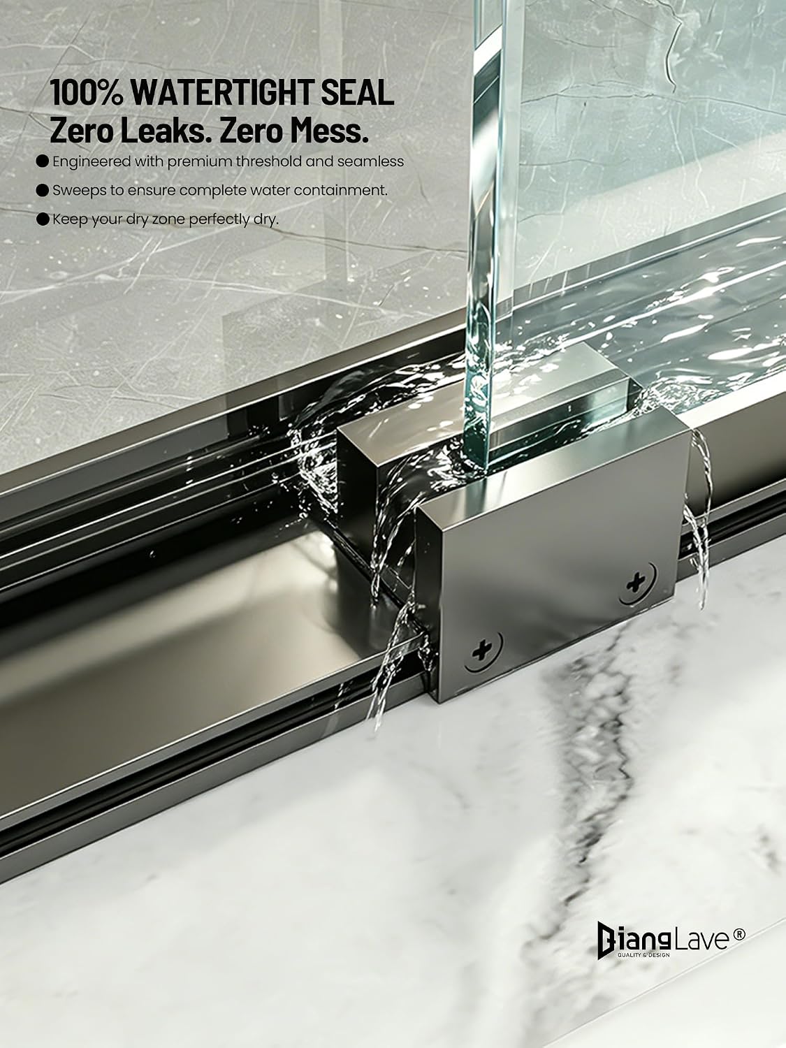 Glass Shower Doors, 56' - 60' W x 72' H Double Sliding Shower Door, Aluminum Semi-Frameless & 1/4'(6mm) Clear Tempered Glass Bypass Shower Door for Walk in Shower, Matte Black