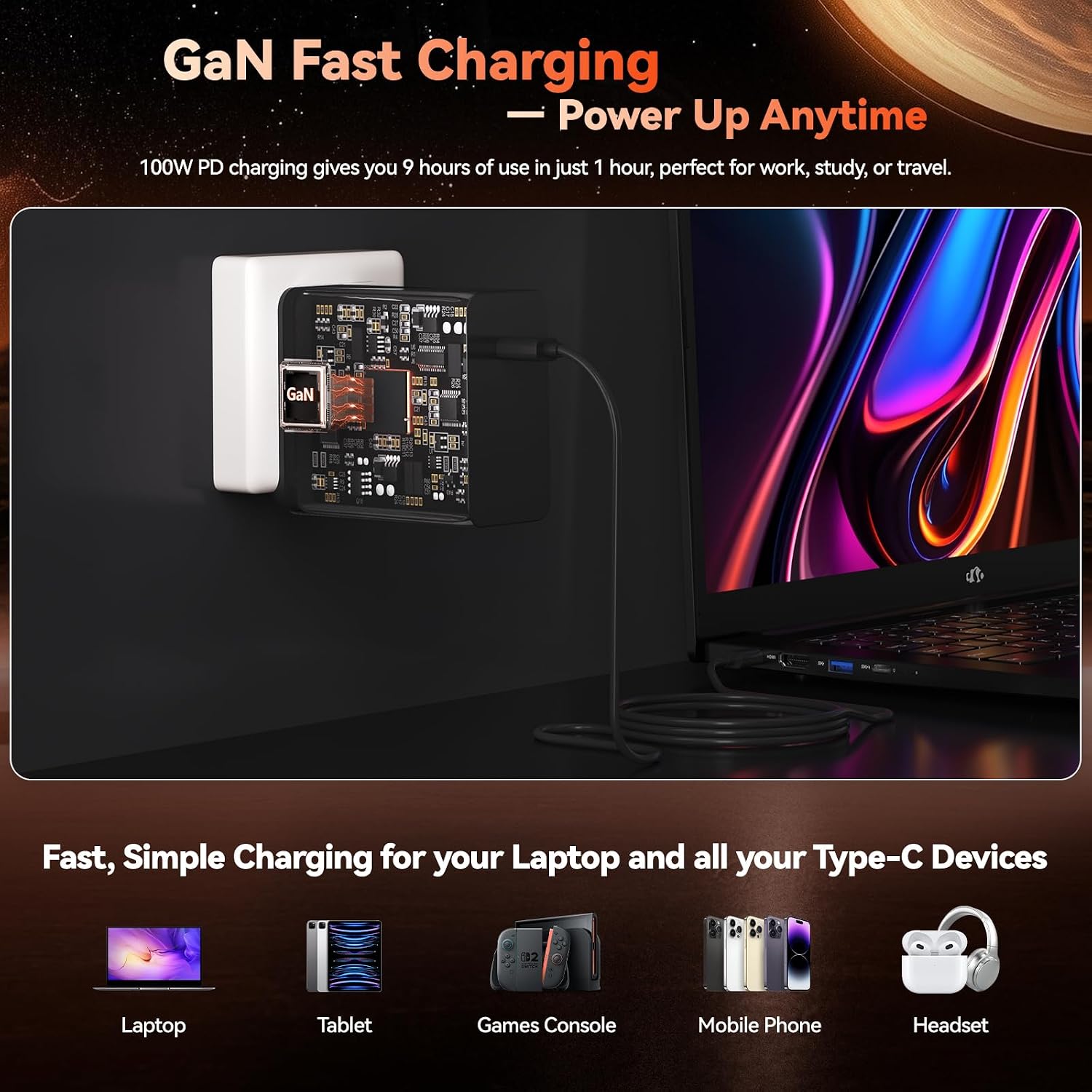 NIMO 17.3' Gaming-Laptop, AMD Ryzen 7 7735HS (8C/16T, Beats i7-12650H) 64GB DDR5 RAM 1TB SSD Computer with Radeon 680M, 100W Type-C Charger, Wi-Fi 6E, 58Wh Battery, Fingerprint, Backlit Keyboard