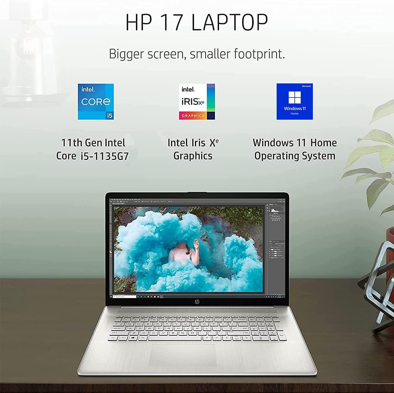 HP 17 Laptop, 17.3' FHD IPS Display, Intel Core i5-1135G7 Quad-Core Processor, Intel Iris Xe Graphics, 16GB RAM, 1TB PCIe SSD, HDMI, Windows 11 + Microfiber Cloth
