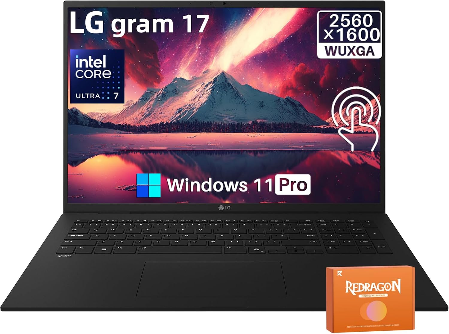 LG Gram 17 Touchscreen Laptop 2025, Copilot + PC, Intel Core Ultra 7 258V(Up to 4.8GHz), 17' QHD+ 2.5K Touch Display, 32 GB LPDDR5X, 4 TB SSD, Backlit Keyboard, Wi-Fi 7, Windows 11 Pro, Accessories