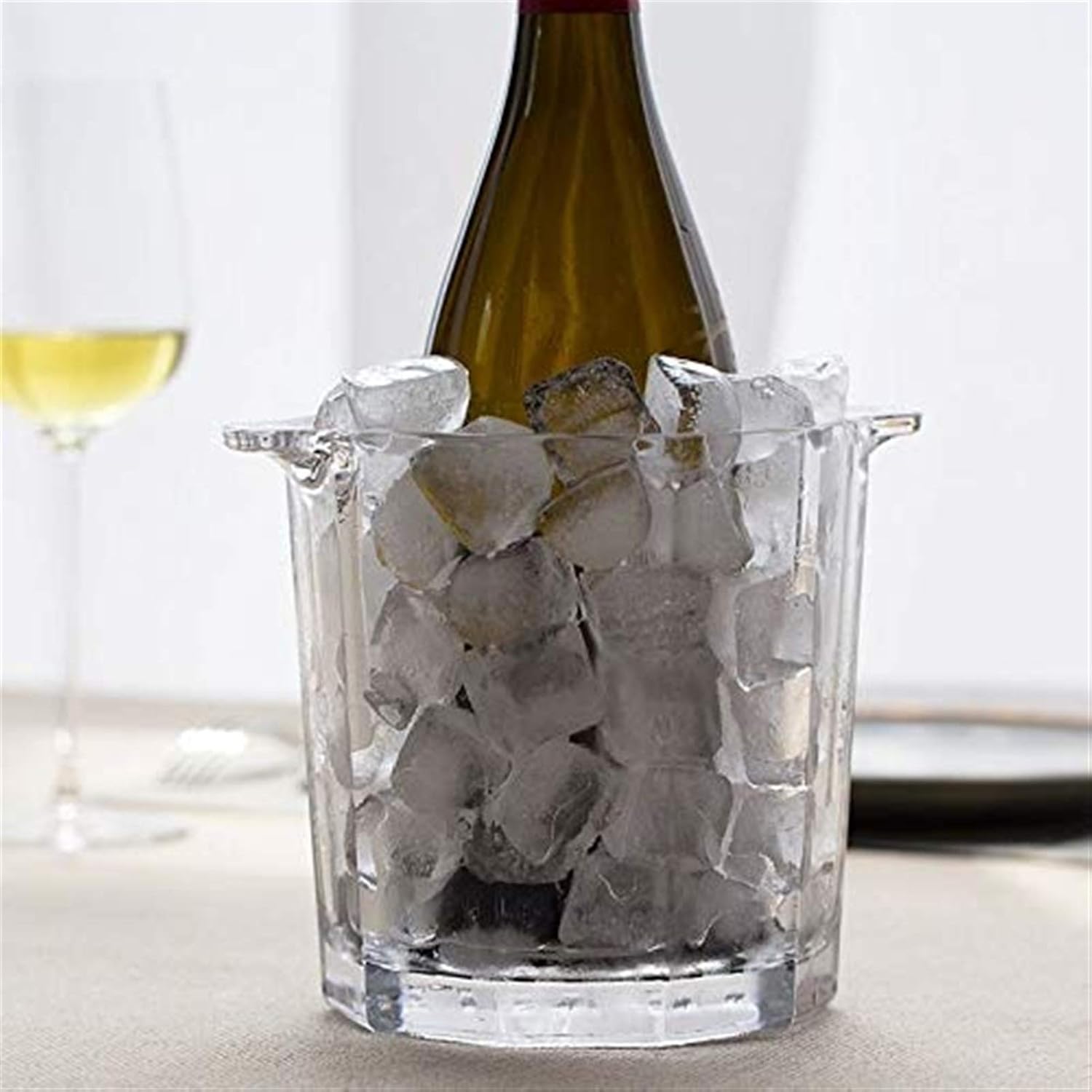 Brushed Gold Stainless Steel Ice Bucket Barware Kit - Walled Insulated with Lid, Carry Handle and Tongs Set
