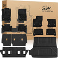 3W Floor Mats & Carpets for Toyota 4Runner 2025 2026 5 Seats(Not fit Hybrid), All Weather TPE Custom Fit Floor Liner & Trunk Mat & 2nd Row Under Seat Mat & Backrest Mat for 4 Runner Full Set